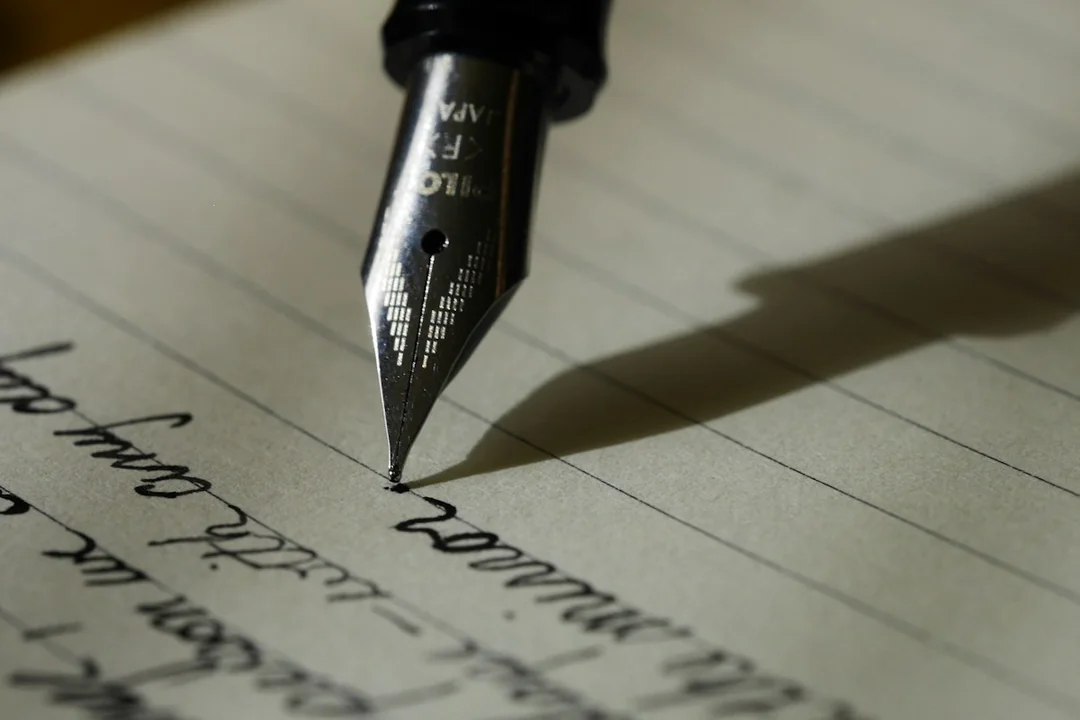 Writing in a notebook